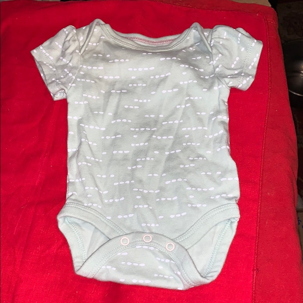 Baby Clothes lot Mint Green Baby Onesie. Gerber footed one piece. 3 pants